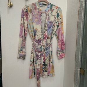 Zara Printed long sleeve dress